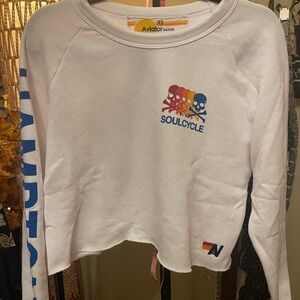 Aviator Nation White Tee with Yellow Accent